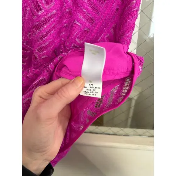 Lilly Pulitzer Selassie Fuchsia Pink V Neck Cap Sleeve Dress Sz 0 GS - Picture 7 of 8
